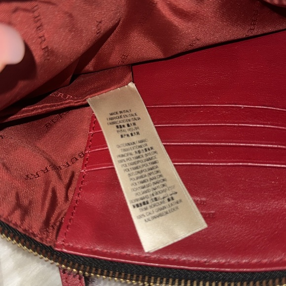 ❤️BURBERRY Horseferry Check Peyton Crossbody Clutch Bag Red - Picture 10 of 15